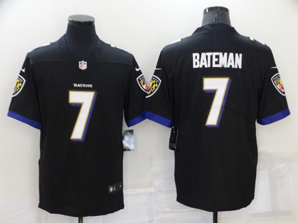 Baltimore Ravens #7 Rashod Bateman Black Vapor Untouchable Limited Stitched Jersey - Zenithce