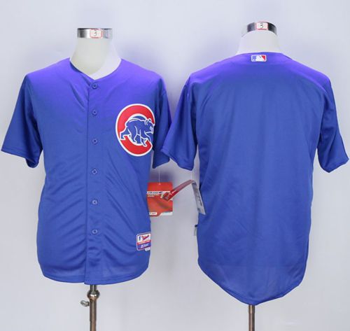 Cubs Blank Blue Cool Base Stitched Jersey - Zenithce
