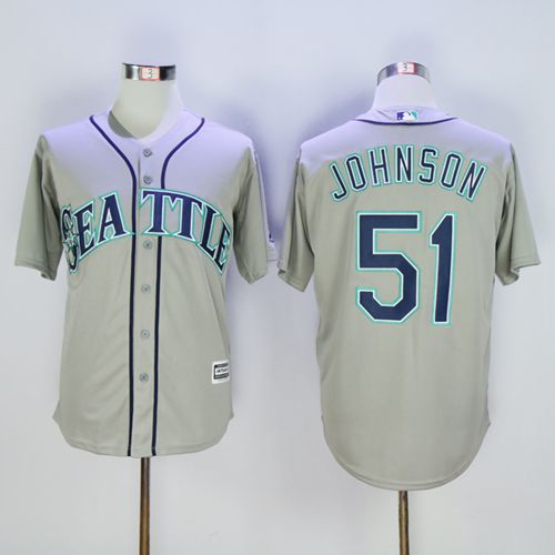 Mariners #51 Randy Johnson Grey New Cool Base Stitched Jersey - Zenithce