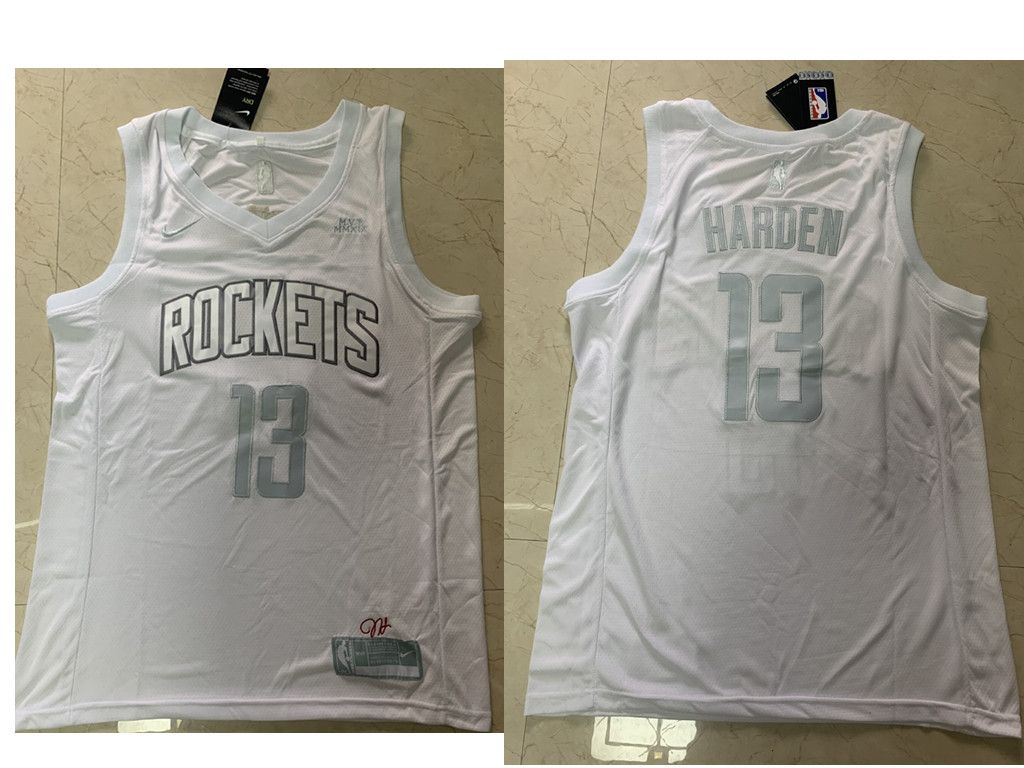 Houston Rockets #13 James Harden White 2020 MVP Swingman Stitched Jersey - Zenithce