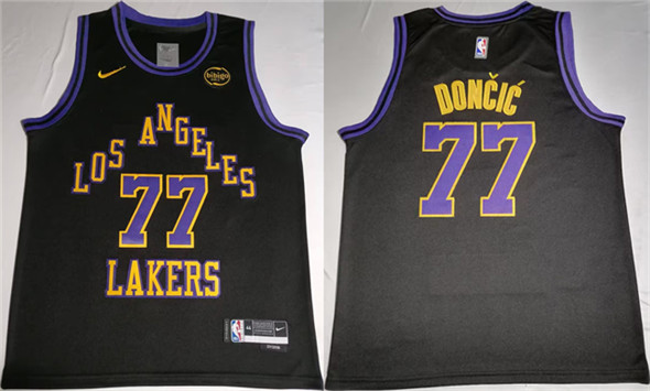 Los Angeles Lakers #77 Luka Doncic Black 2025 Stitched Jersey - Zenithce