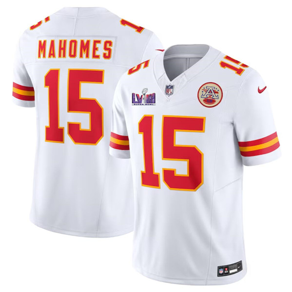 Kansas City Chiefs #15 Patrick Mahomes White F.U.S.E. Super Bowl LVIII Patch Vapor Untouchable Limited Stitched Jersey - Zenithce