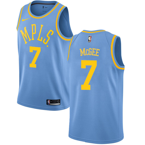 Los Angeles Lakers #7 JaVale McGee Blue Hardwood Classics Authentic Jersey - Zenithce