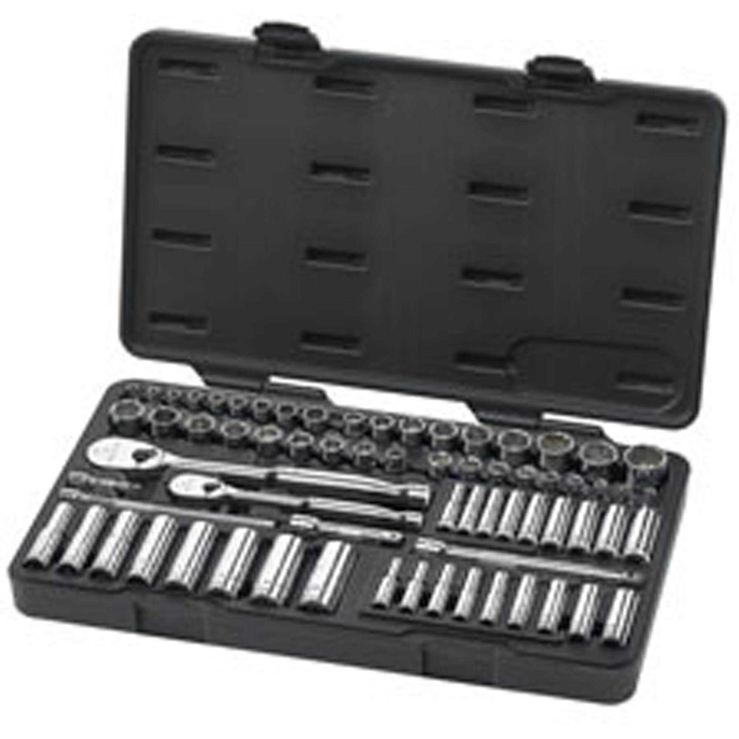 Gearwrench 83 Pc. 1/4 3/8 1/2 90-Tooth SAE/Metric Mechanics Tool Set with EVA Foam Tray 86529 - Zenithce