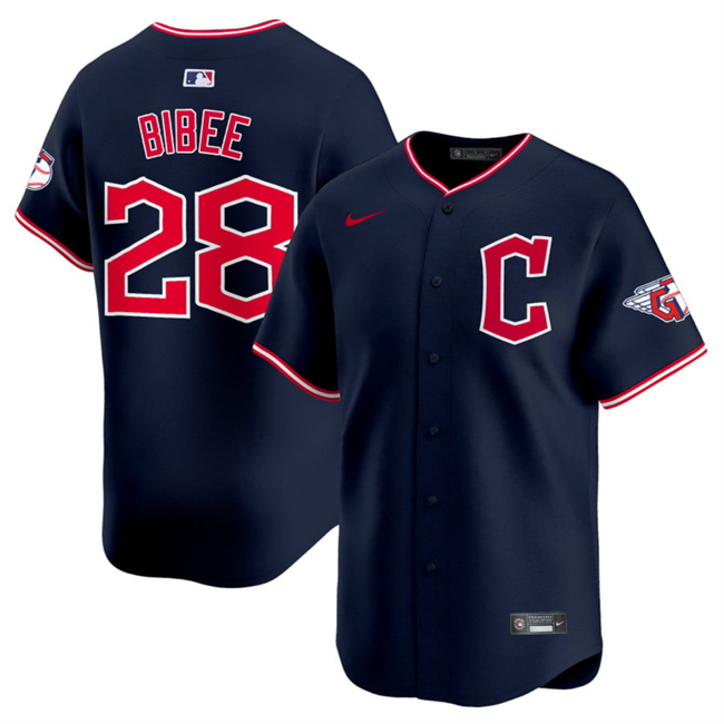Cleveland Guardians #28 Tanner Bibee Navy 2025 Alternate Limited Stitched Jersey - Zenithce