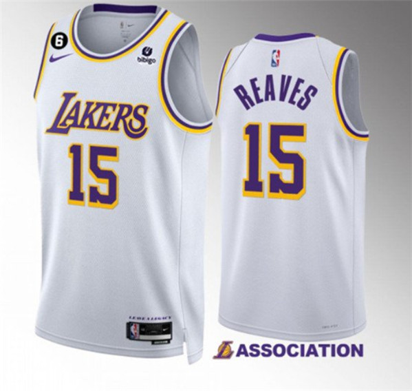 Los Angeles Lakers #15 Austin Reaves White Association Edition With NO.6 Patch Stitched Jersey - Zenithce