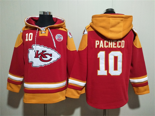 Kansas City Chiefs #10 Isiah Pacheco Red Ageless Must-Have Lace-Up Pullover Hoodie - Zenithce