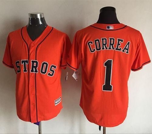 Astros #1 Carlos Correa Orange New Cool Base Stitched Jersey - Zenithce