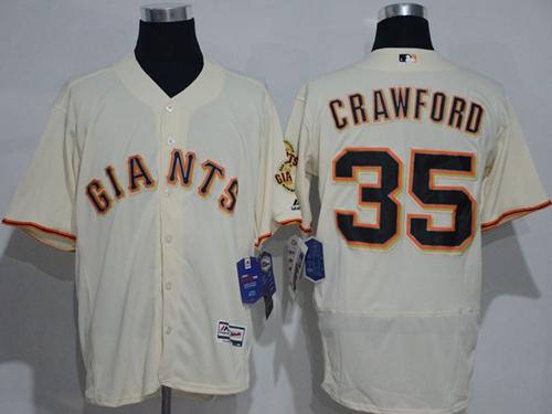 Giants #35 Brandon Crawford Cream Flexbase Authentic Collection Stitched Jerseys - Zenithce