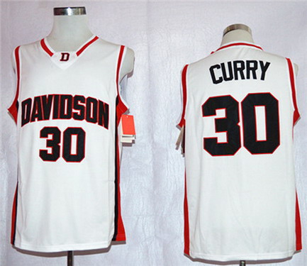 Davidson Wildcats #30 Stephen Curry White Jersey - Zenithce
