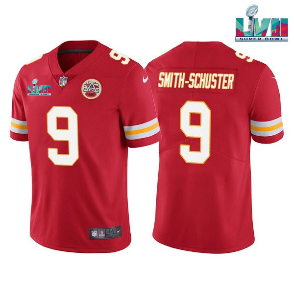 Kansas City Chiefs #9 JuJu Smith-Schuster Red Super Bowl LVII Patch Vapor Untouchable Limited Stitched Jersey - Zenithce