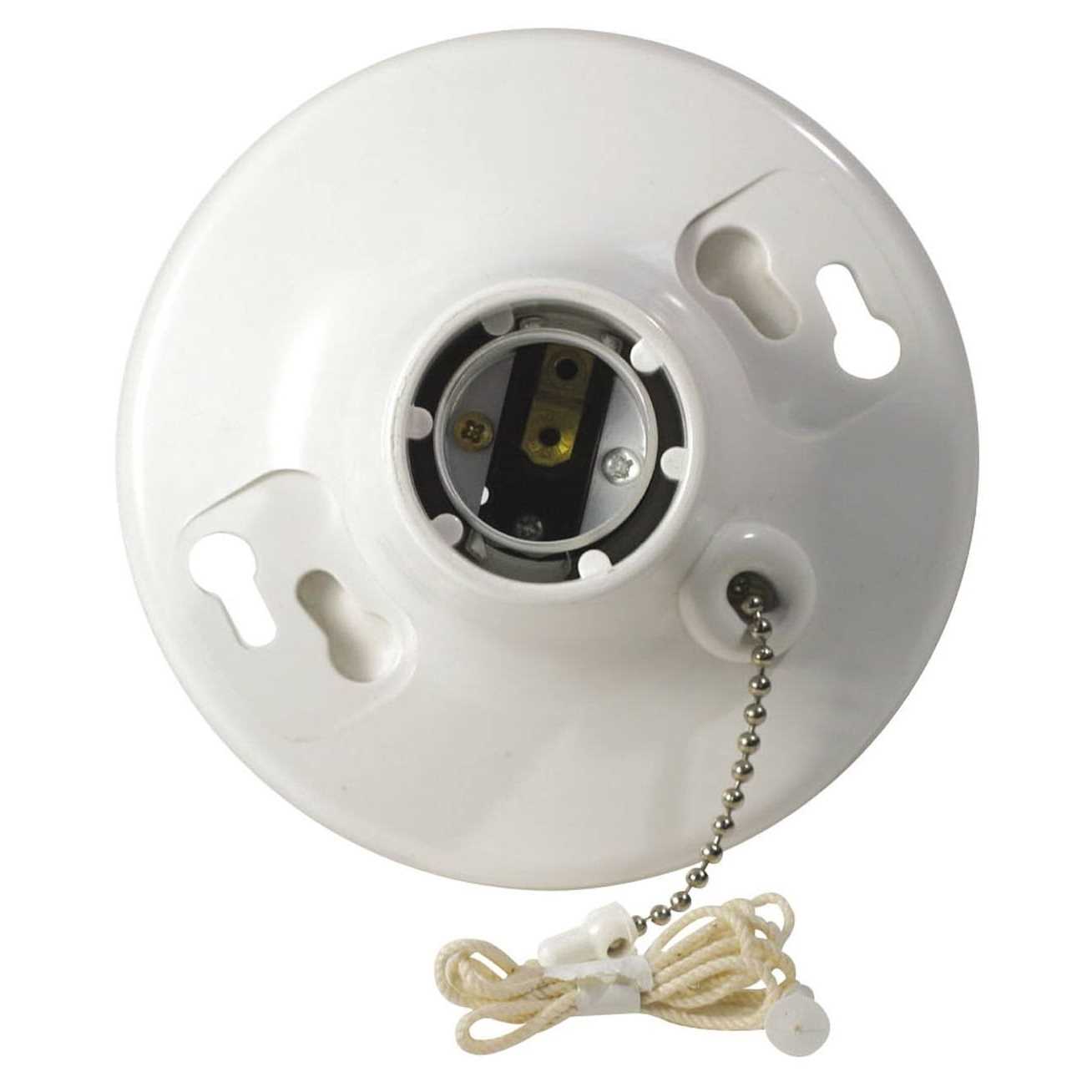 Leviton 8827-CW1 Plastic Pull Chain Lampholder - Zenithce
