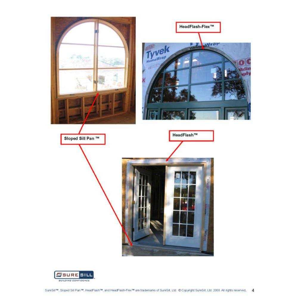 Suresill 1-3/8 in. x White Pvc Sloped Head Flashing for Door and Window Installation and Flashing - Zenithce