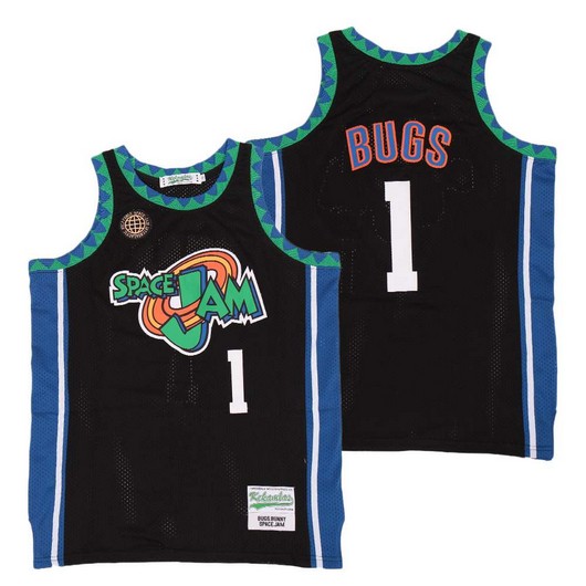 Space Jam #1 Bugs Bunny Black Soul Swingman Jersey - Zenithce