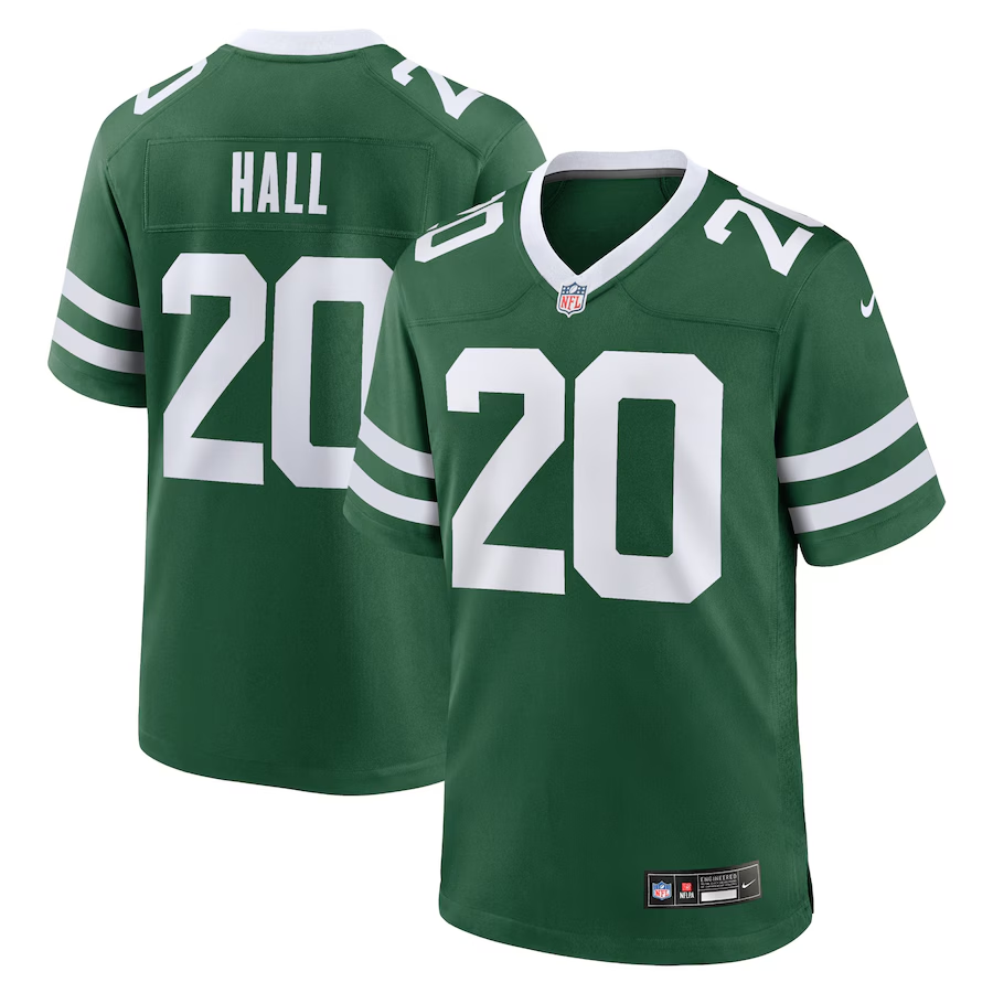 New York Jets #20 Breece Hall Green Throwback Stitched Game Jersey - Zenithce