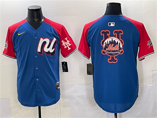 National League New York Mets Team Big Logo Blue Red Alternate 2025 All-Star Edition Limited Stitched Jersey - Zenithce