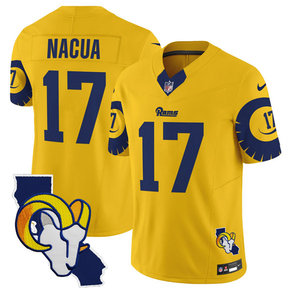 Los Angeles Rams #17 Puka Nacua Gold 2025 F.U.S.E. V2 Limited Stitched Jersey - Zenithce