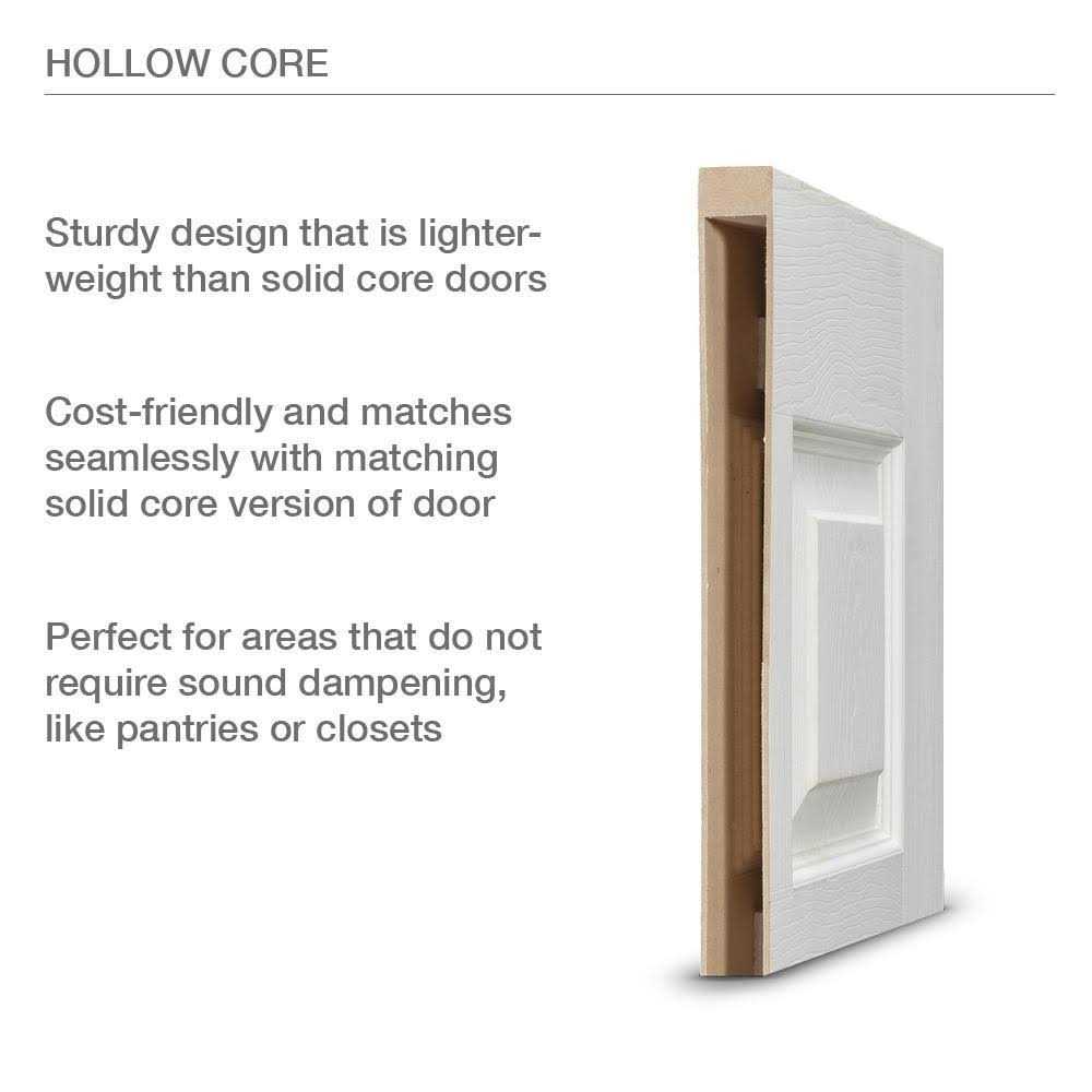 JELD-WEN 80 in. Rockport Painted Right-Hand Smooth Molded Composite MDF Single Prehung Interior Door - Zenithce