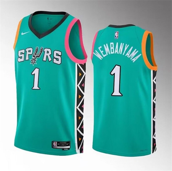 San Antonio Spurs #1 Victor Wembanyama Teal 2022-23 City Edition Swingman Stitched Jersey - Zenithce
