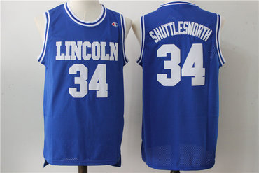 Lincoln 34 Shuttlesworth Blue Movie Stitched Jersey - Zenithce