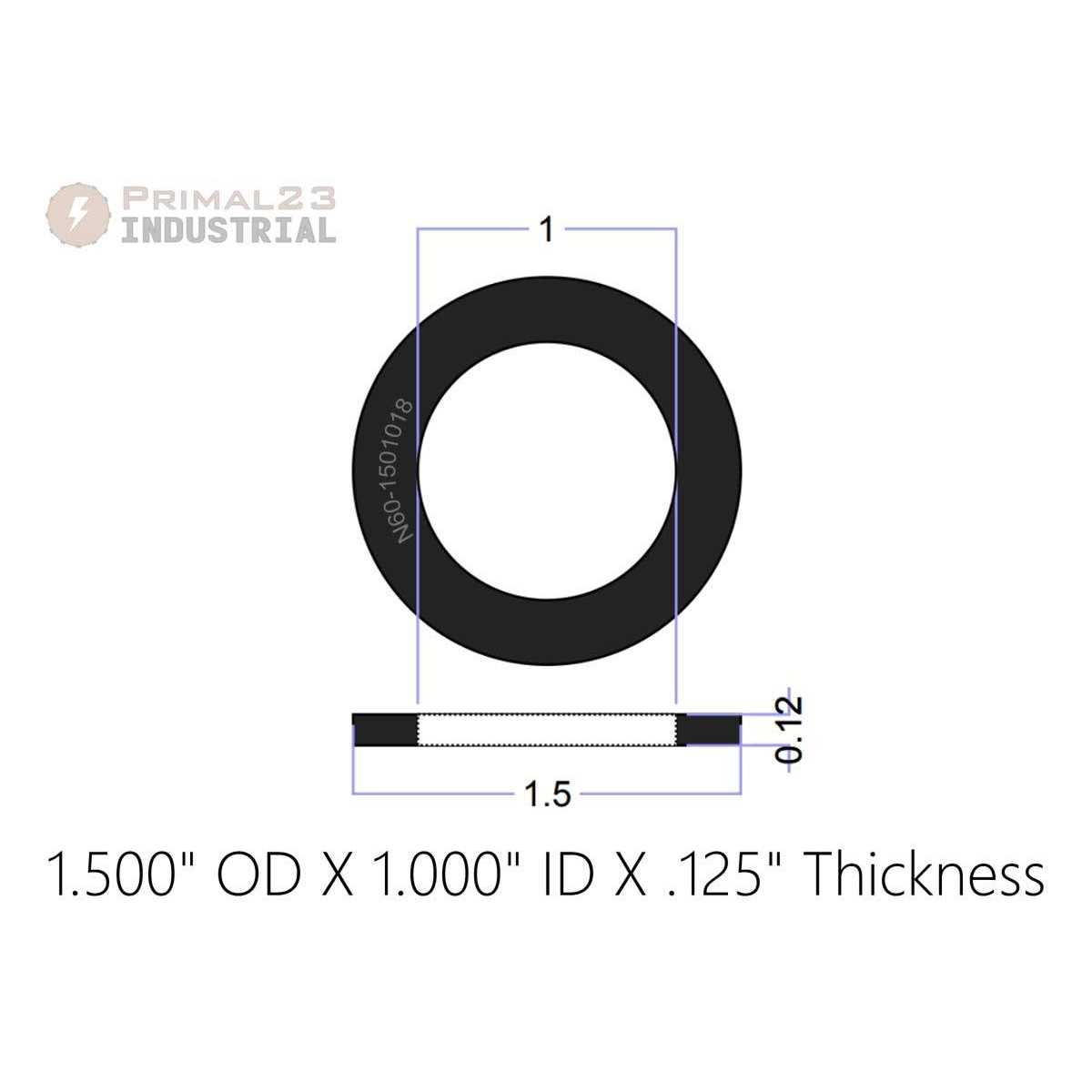Primal23 Industrial Neoprene Rubber Washers OD x ID x 1/16 Thickness - Zenithce