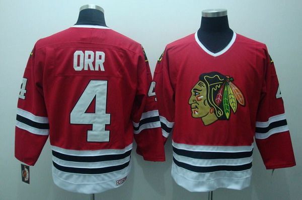Blackhawks #4 Bobby Orr Stitched Red CCM Throwback Jersey - Zenithce