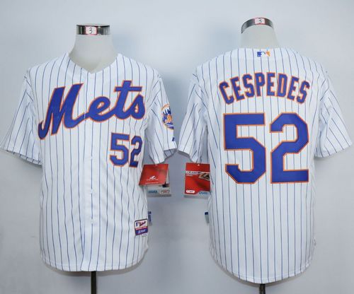 Mets #52 Yoenis Cespedes White Home Cool Base Stitched Jersey - Zenithce