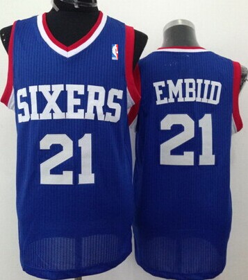 Philadelphia 76ers #21 Joel Embiid Blue Swingman Jersey - Zenithce
