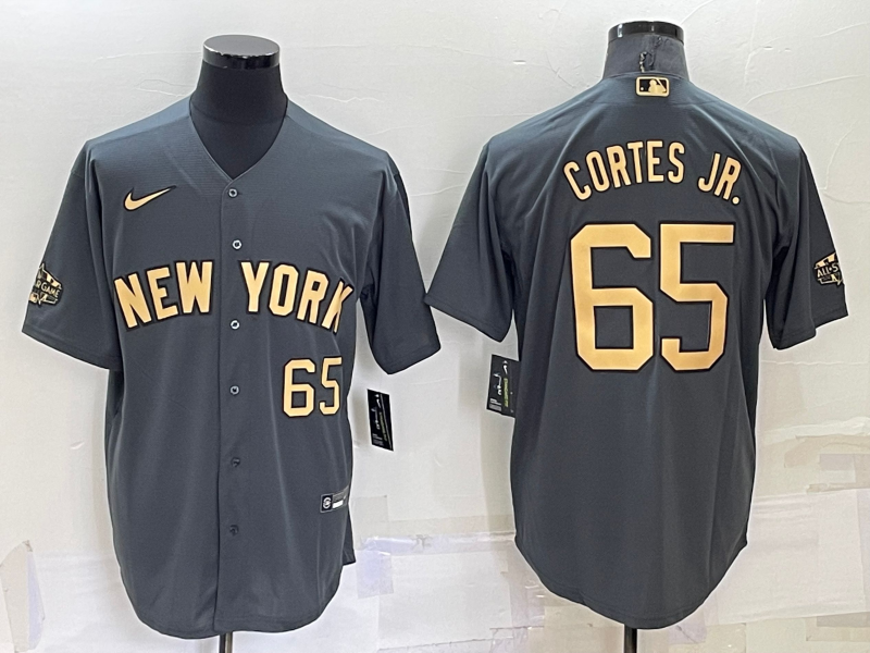 New York Yankees #65 Nestor Cortes Jr. 2022 All-Star Charcoal Cool Base Stitched Jersey - Zenithce