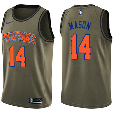 New York Knicks #14 Anthony Mason Green Salute to Service Swingman Jersey - Zenithce