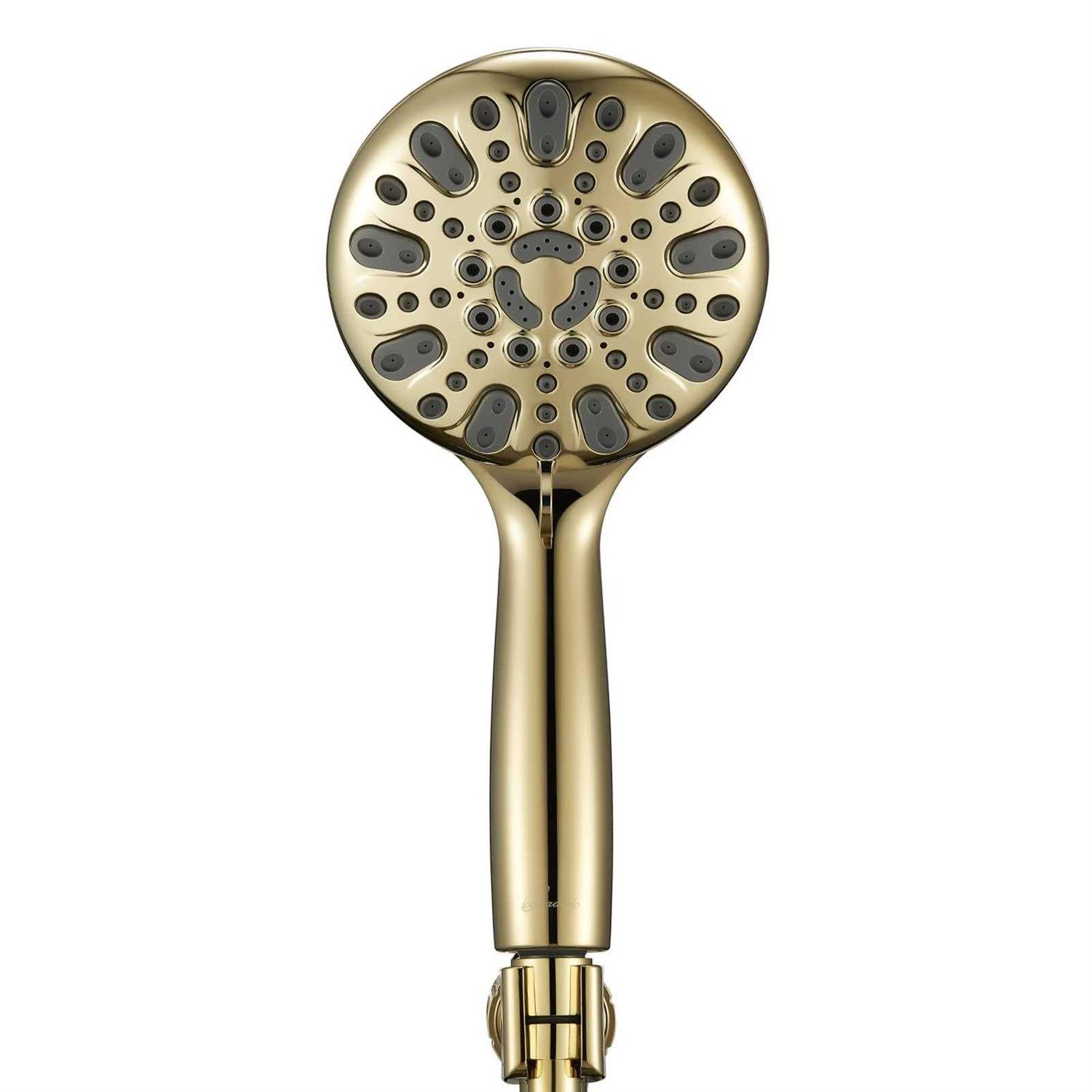 Couradric Handheld Shower Head, 6 Spray Setting High Pressure Shower Head with Brass Swivel Ball Bracket and Extra Long Stainless Steel Hose - Zenithce