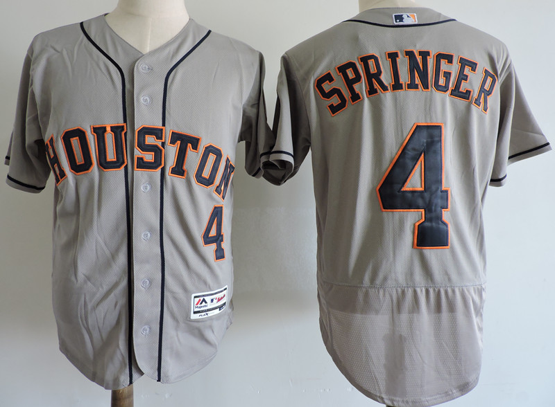Houston Astros #4 George Springer Gray Elite Stitched Jersey - Zenithce