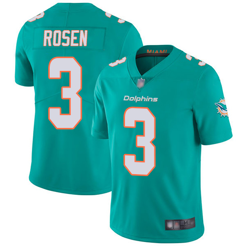 Miami Dolphins #3 Josh Rosen Aqua Green Vapor Untouchable Limited Stitched Jersey - Zenithce