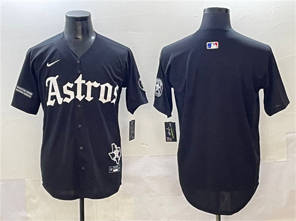 Houston Astros Blank Black Gothic 'Houston Born Barrio Raised' Limited Stitched Jersey - Zenithce