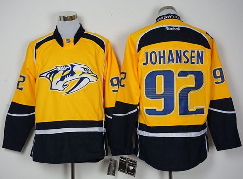 Predators #92 Ryan Johansen Yellow Home Stitched Jersey - Zenithce
