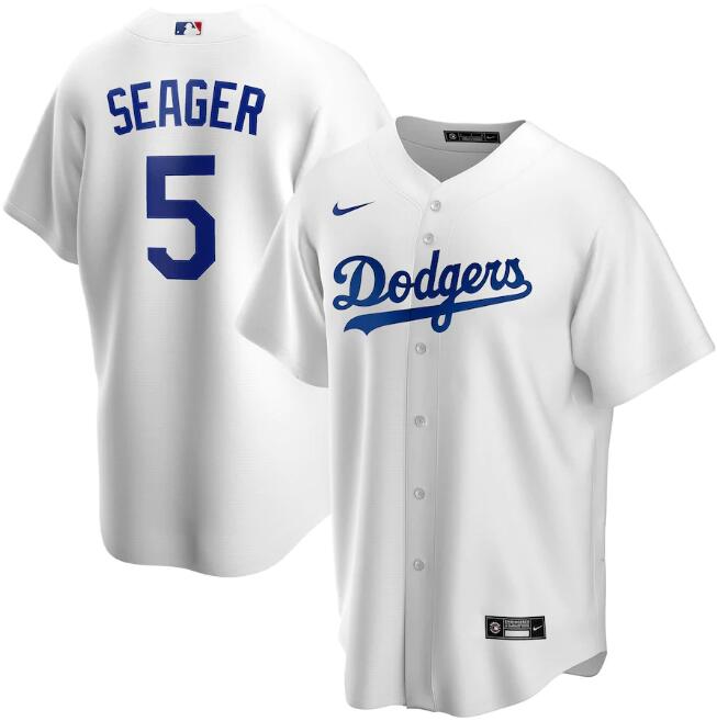 Los Angeles Dodgers White #5 Corey Seager Cool Base Stitched Jersey - Zenithce