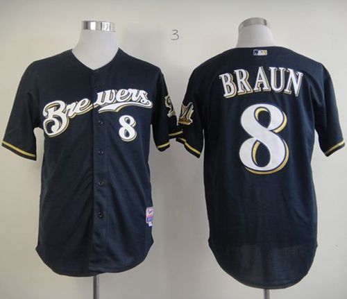 Brewers #8 Ryan Braun Stitched Blue Jersey - Zenithce