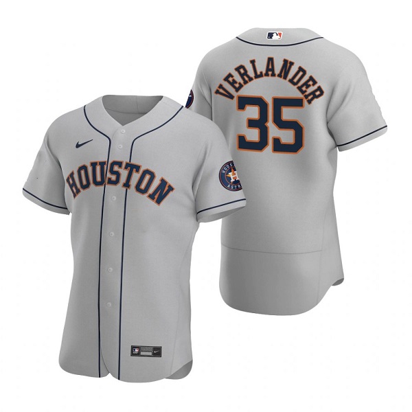 Houston Astros #35 Justin Verlander Gray Flex Base Stitched Jersey - Zenithce