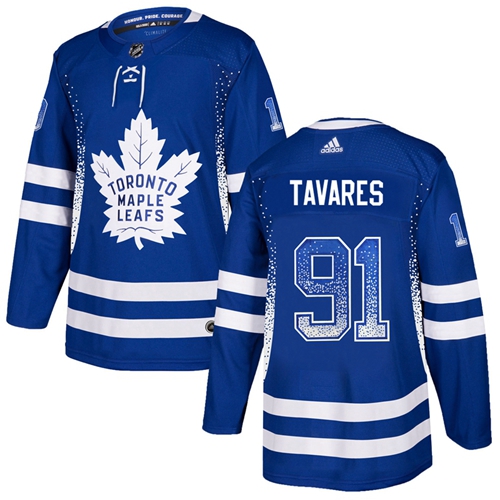 Toronto Maple Leafs #91 John Tavares Blue Drift Fashion Stitched Jersey - Zenithce