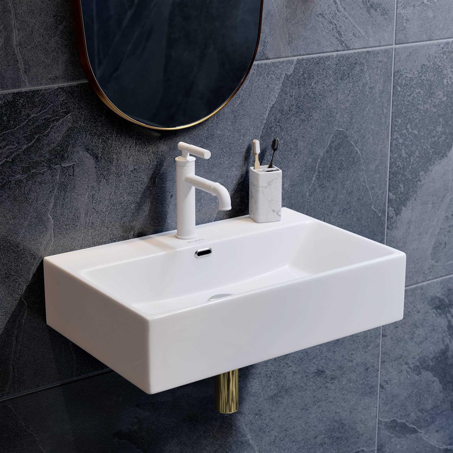 Swiss Madison Claire 24 Rectangle Wall-Mount Bathroom Sink SM-WS332 - Zenithce