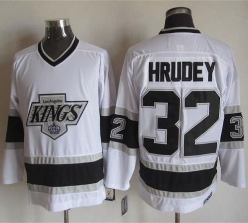 Kings #32 Kelly Hrudey White CCM Throwback Stitched Jersey - Zenithce