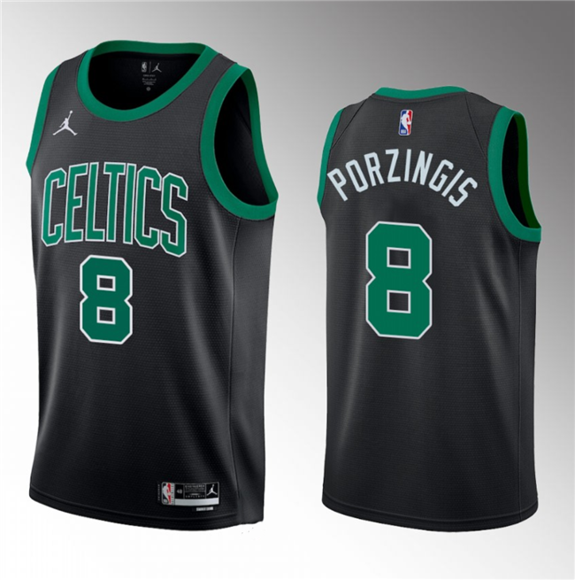 Boston Celtics #8 Kristaps Porzingis Black 2023 Draft Statement Edition Stitched Jersey - Zenithce