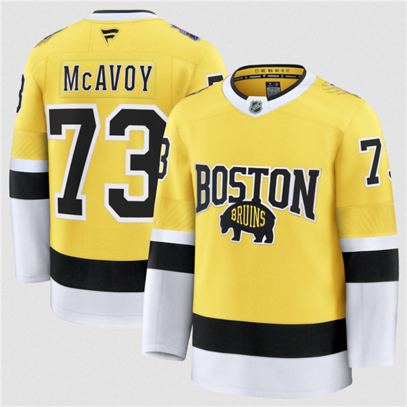Boston Bruins #73 Charlie McAvoy Gold 2026 Stadium Series Stitched Jersey - Zenithce
