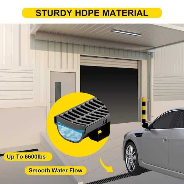 VEVOR Trench Drain System Channel Drain with Plastic Grate Drainage Trench PSLGM100455688EU5V0 - Zenithce