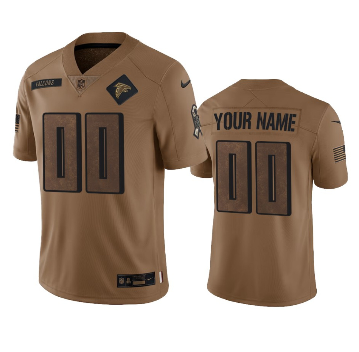 Atlanta Falcons Custom 2023 Brown Salute To Setvice Limited Stitched Jersey - Zenithce