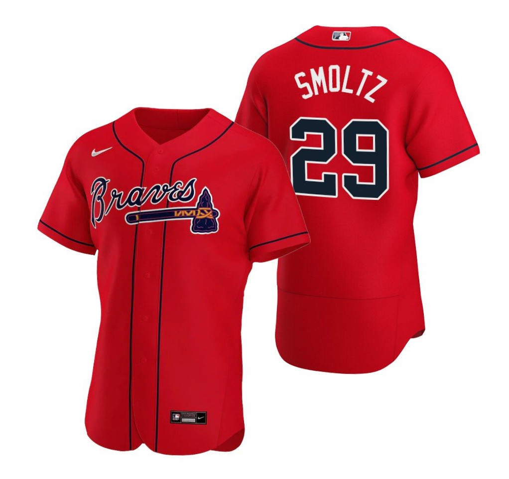 Atlanta Braves #29 John Smoltz Red Flex Base Stitched Jersey - Zenithce