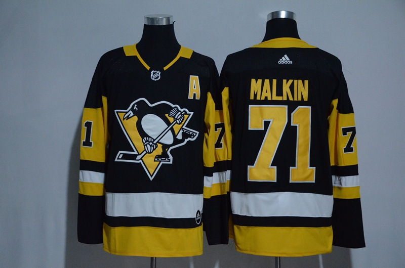 Pittsburgh Penguins #71 Evgeni Malkin Black Adidas Stitched Jersey - Zenithce