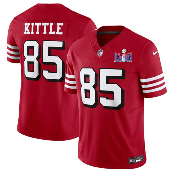 San Francisco 49ers #85 George Kittle New Red 2024 F.U.S.E. Super Bowl LVIII Patch Vapor Untouchable Limited Stitched Jersey - Zenithce
