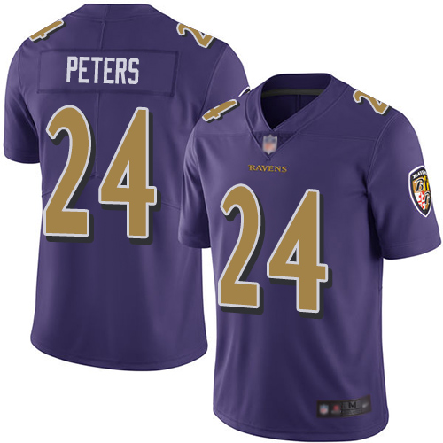 Baltimore Ravens #24 Marcus Peters Puple Stitched Jersey - Zenithce