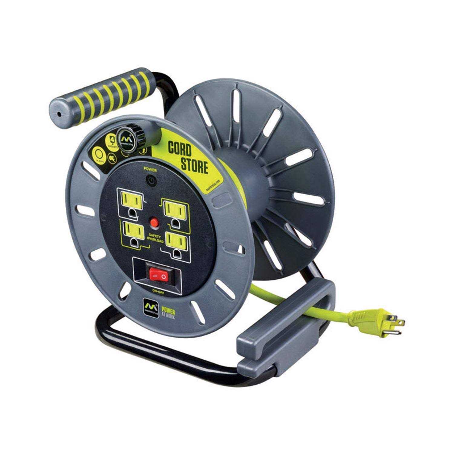Masterplug 100ft Metal Extension Cord Reel - Zenithce